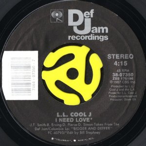 画像1: L.L. COOL J / I NEED LOVE b/w MY RHYME AIN'T DONE (45's)  (1)