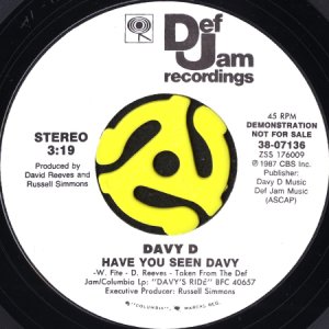 画像1: DAVY D / HAVE YOU SEEN DAVY (45's) (WHITE PROMO) (W/POSTCARD) (1)