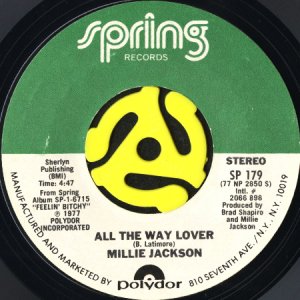 画像1: MILLIE JACKSON / ALL THE WAY LOVER (45's) (1)