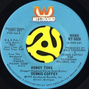 画像1: DENNIS COFFEY / HONKY TONK (45's) (PROMO) (1)