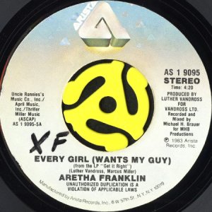 画像1: ARETHA FRANKLIN / EVERY GIRL (WANTS MY GUY) (45's) (1)