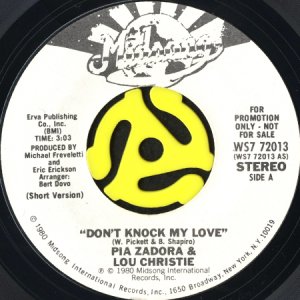 画像1: PIA ZADORA & LOU CHRISTIE / DON'T KNOCK MY LOVE (45's) (WHITE PROMO) (1)