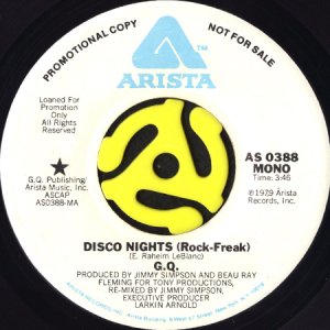 画像1: G.Q. / DISCO NIGHTS (ROCK-FREAK) (45'S) (WHITE PROMO) (1)