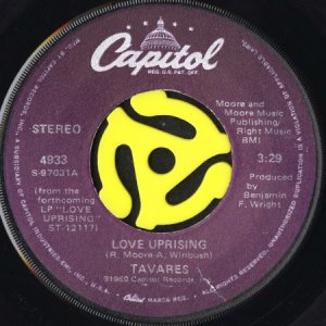 画像1: TAVARES / LOVE UPRISING b/w HOT LOVE (45's) (1)