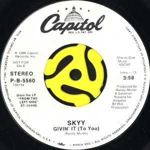 画像1: SKYY / GIVIN' IT (TO YOU) (45's) (WHITE PROMO) (1)