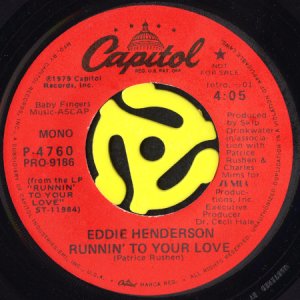 画像1: EDDIE HENDERSON / RUNNIN' TO YOUR LOVE (45's) (PROMO) (1)