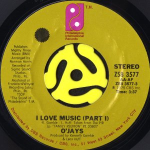 画像1: O'JAYS / I LOVE MUSIC (45's) (1)