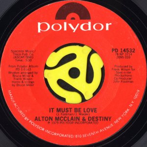 画像1: ALTON McCLAIN & DESTINY / IT MUST BE LOVE (45's) (1)