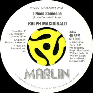 画像1: RALPH MACDONALD / I NEED SOMEONE b/w DISCOLYPSO (45's) (WHITE PROMO) (1)