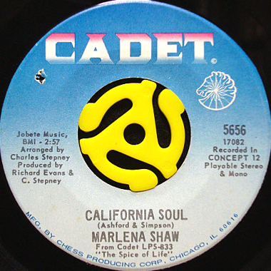 MARLENA SHAW / CALIFORNIA SOUL (45's) - Breakwell Records