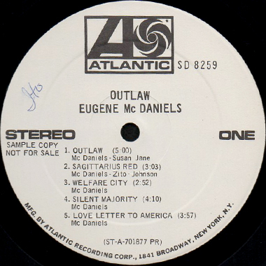 EUGENE McDANIELS / OUTLAW - Breakwell Records