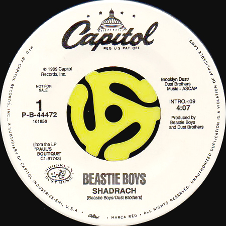 BEASTIE BOYS / SHADRACH (45's) - Breakwell Records