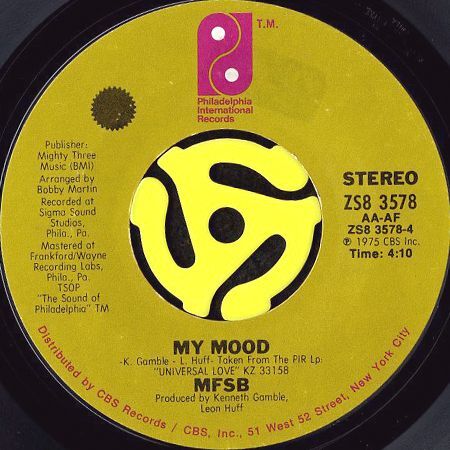 MFSB / THE ZIP b/w MY MOOD (45's) - Breakwell Records