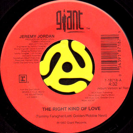 JEREMY JORDAN / THE RIGHT KIND OF LOVE (45's) - Breakwell Records